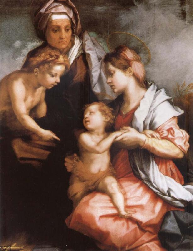 Andrea del Sarto The Madonna and the Nino, with Holy Isabel and the young one San Juan Sweden oil painting art